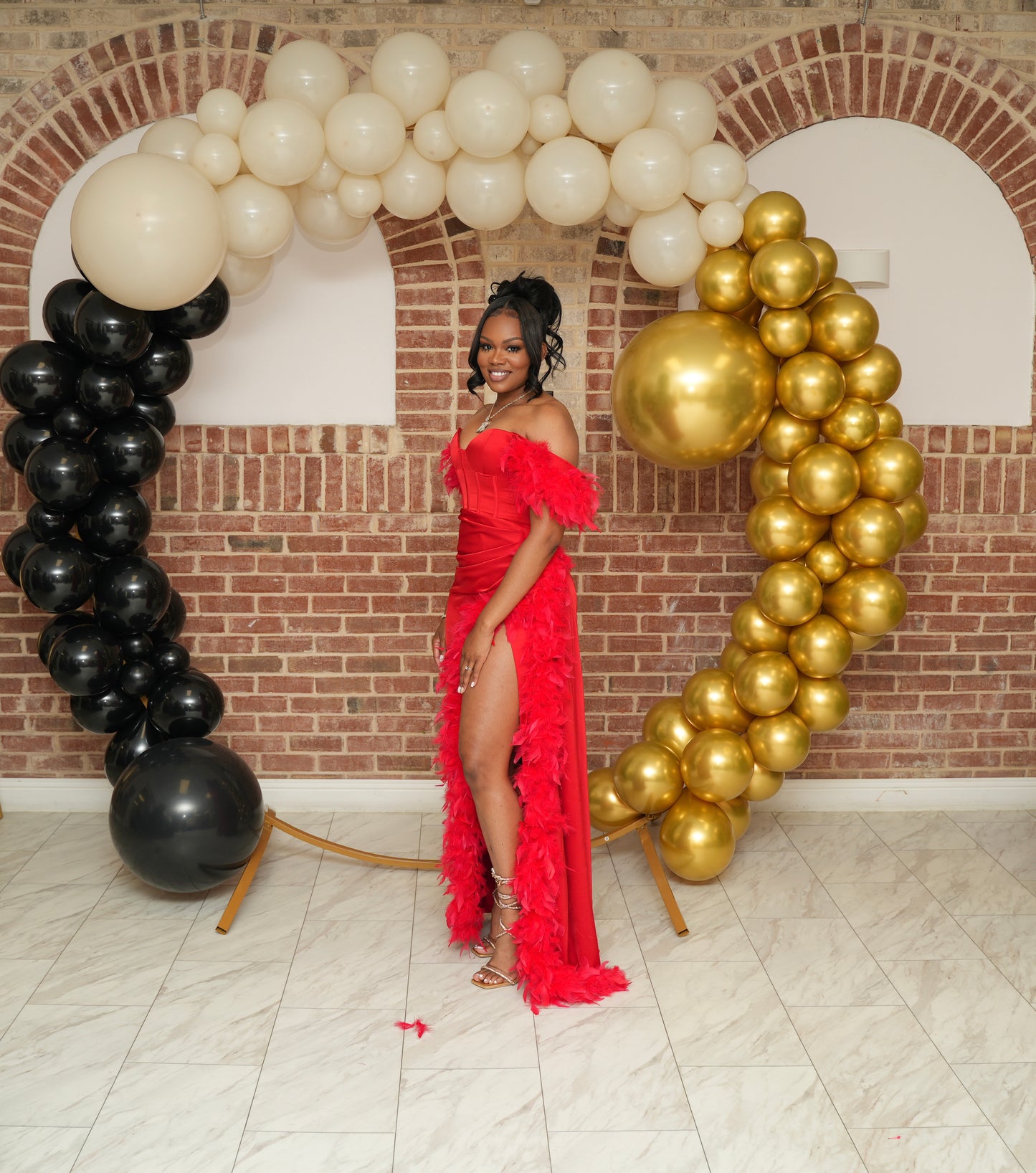 Heavy Duty Gold Metal Round Photo Backdrop Stand