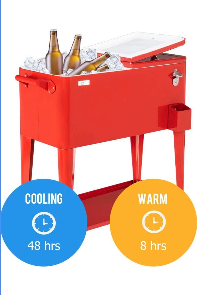 80 Quart Rolling Cooler Cart