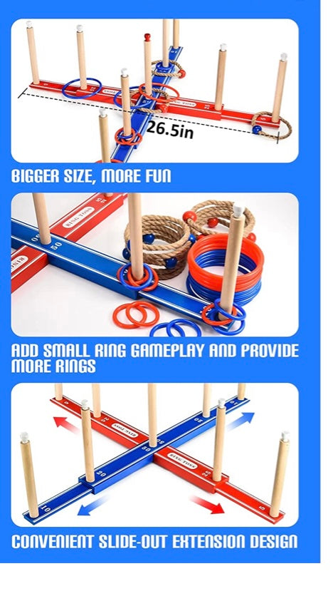 Large Wooden Ring Toss Game
