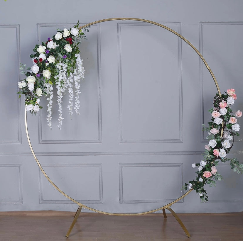 Heavy Duty Gold Metal Round Photo Backdrop Stand