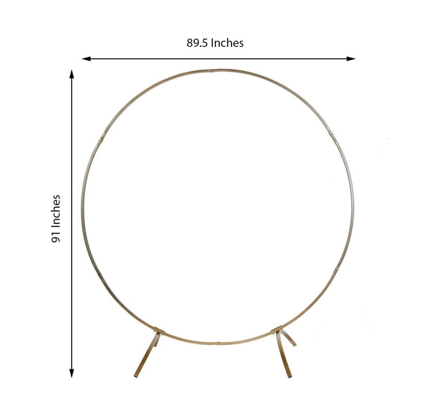 Heavy Duty Gold Metal Round Photo Backdrop Stand